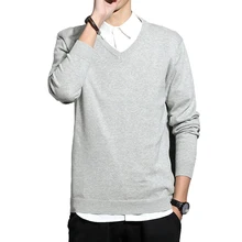 Зимний свитер мужской пуловер с длинными рукавами верхняя одежда мужские свитера с v-образным вырезом Топы однотонный вязаный свитер Chandail Pull одежда