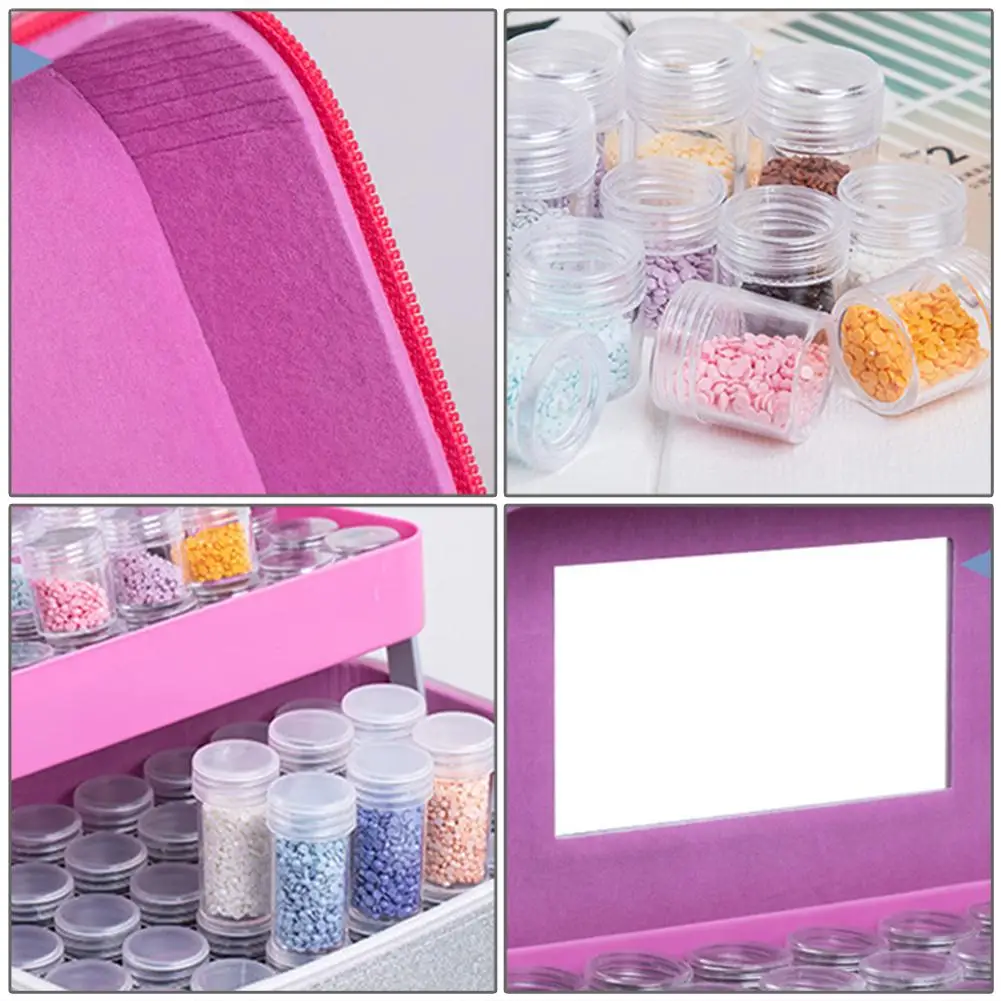 126 Pcs Portable Suitcase Essential Oil Bottle Storage Bag Manicure Glittle Bottle Compartment Pouch Women Collecting Case