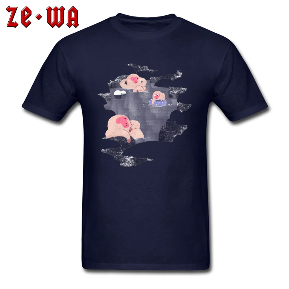 Normal Leisure Crew Neck T Shirt Summer Fall Tops Shirt Short Sleeve for Men 2018 New 100% Cotton Normal T Shirts jigokudani monkey park japanese macaque hot spring navy