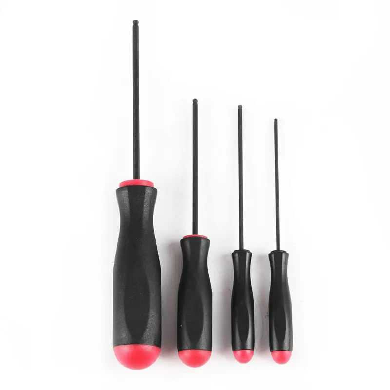 Best 4Pcs 1.5 2 2.5 3mm Durable Metal Steel Balldriver Screw Driver Screwdrivers Kit for Repair Hand Tools 3D Printer Accessories