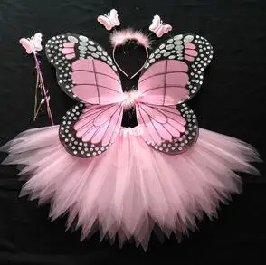 Лидер продаж платье для сцены Хэллоуин Косплэй Фея Ангел с крыльями тема насекомых костюм 6 цветов для девочек костюм с крыльями бабочки - Цвет: Золотой
