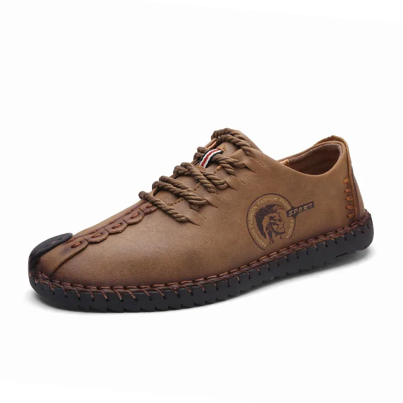 Appartements A Hombre b Asifn Rétro De black Grande Cuir b b Printemps black a Split Chaussures Caoutchouc brown Taille yellow Pour yellow brown En Mocassins Zapatos Automne Homme a Hommes Casual Rqq6Ow4UH
