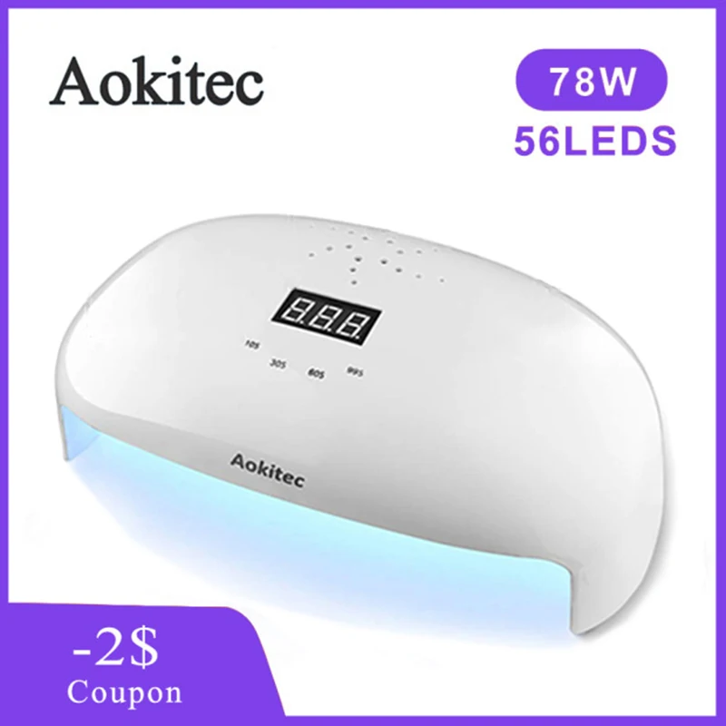 Aokitec 78 Вт/36 Вт Сушилка для ногтей УФ светодиодная лампа Гель-лак отверждения инфракрасный датчик таймер Смарт ЖК-лампы дисплея для маникюра ногтей