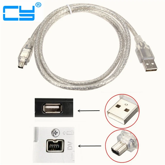 10pcs USB Male to Firewire IEEE 1394 4 Pin Male iLink Adapter Cord firewire  1394 Cable for SONY DCR-TRV75E DV camera cable 120cm - AliExpress