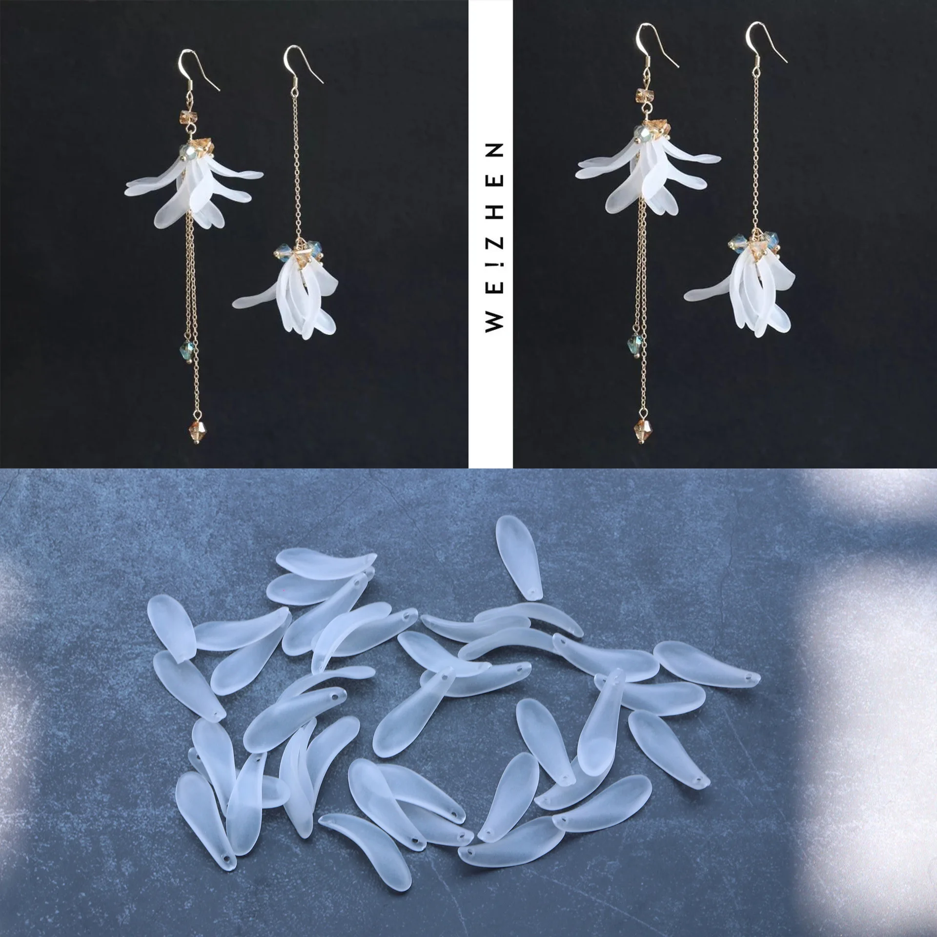 

100PCS Resin Material Transparent Petals Charm for Earring DIY Handmade Jewelry Accessory Findings wholesale