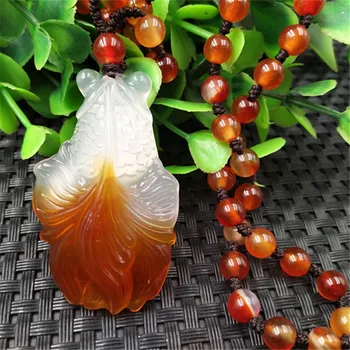 

Natural authentic ice color chalcedony jade color jade full house annual pendant cb27#