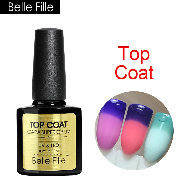 Belle Fille Матовый верхний слой прозрачный гель для ногтей УФ замочить более