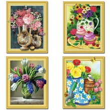 3D cubisme effet visuel fleurs diamant broderie bricolage diamant peinture point de croix kit Animal avec cadre imprimé décor à la maison(China)