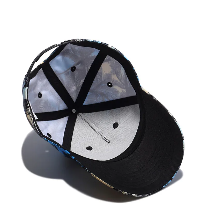 2017 nuevas llegadas azul cielo Gorra De Beisbol hombre mujer gorras De béisbol hueso 6 Panel 3D árboles De coco sombrero Dropshipping venta al por mayor