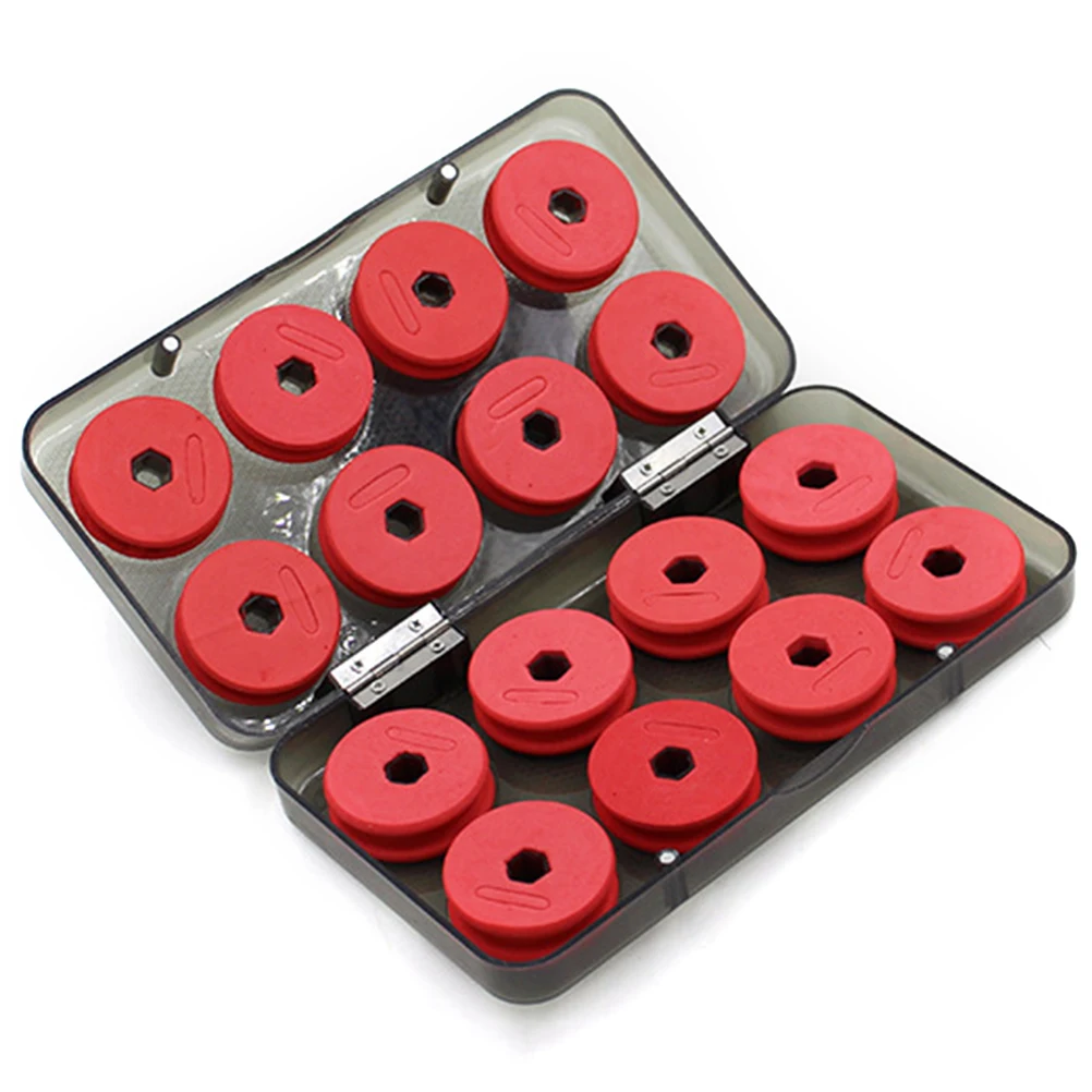 16 pcs/set New Fishing Box Portable Bobbin Spools Tackle Box Foam Winding Board Fishing Line Shaft