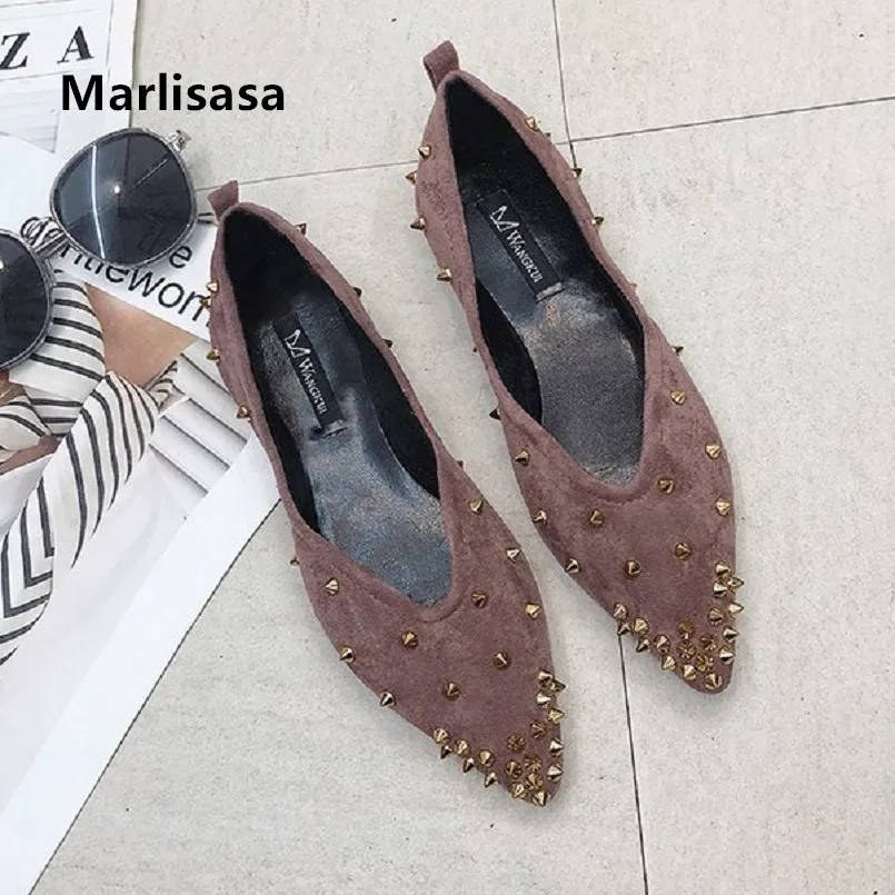 Marlisasa Zapatos De Mujer/женская повседневная обувь высокого качества с заклепками, без шнуровки, на плоской подошве, женская повседневная обувь