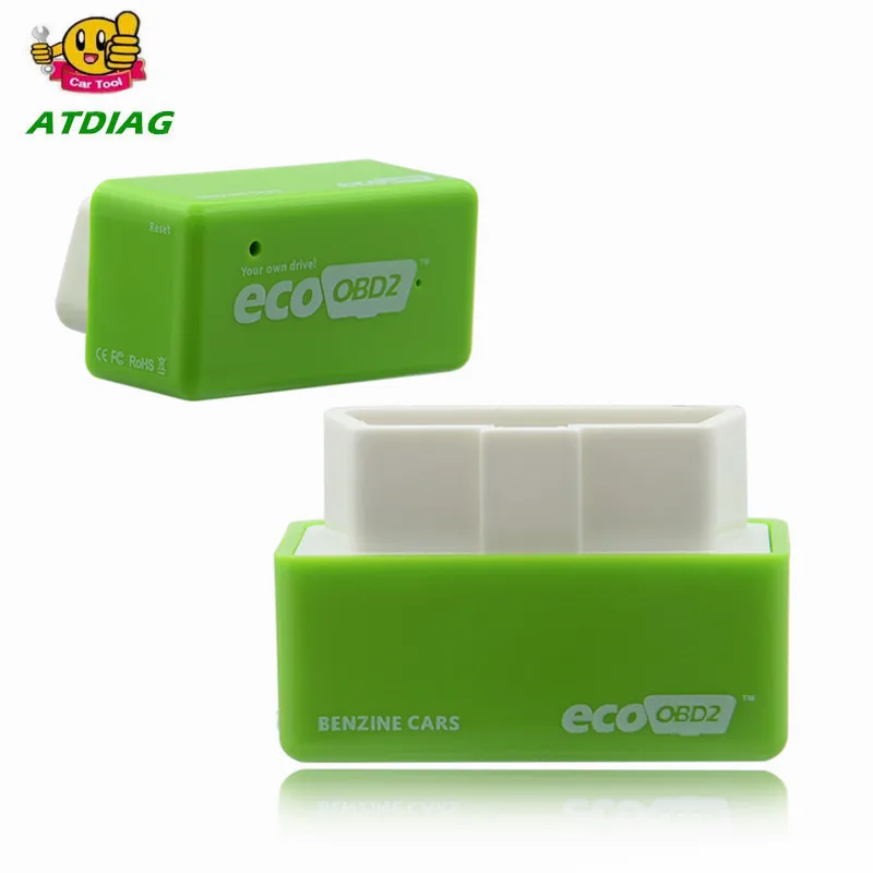 

Free Shipping green EcoOBD2 Benzine Car Chip Tuning Box Plug and Drive OBD2 Chip Tuning Box Lower Fuel and Lower Emission