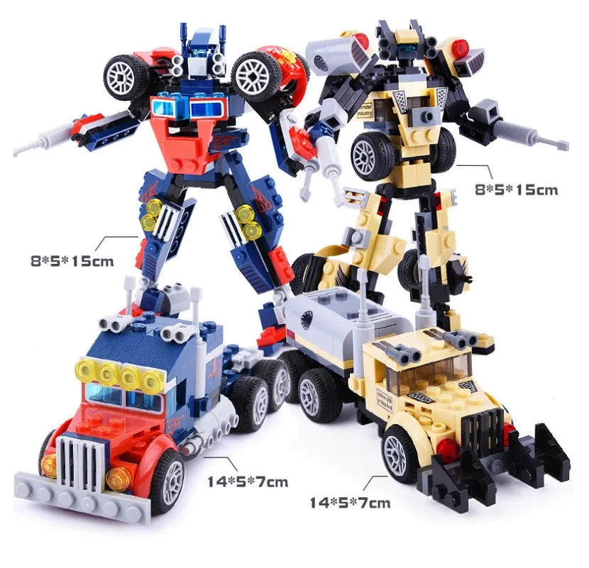 

GUDI Transfor Robot Bricks Model Figure Vehicle Sport Car Creator Building Block Cartoon Model Educational Kids Toys gift 8708