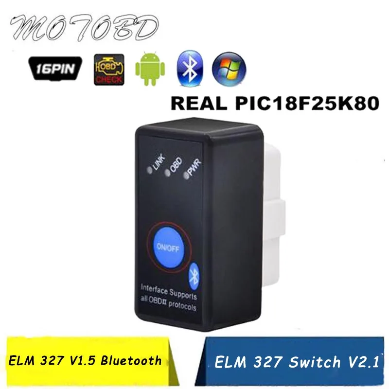 

Stable Hardware V1.5 Black OBD2 Bluetooth Interface ELM327 Supports All OBD2 Protocols Power Switch ELM 327 V2.1 Android/PC