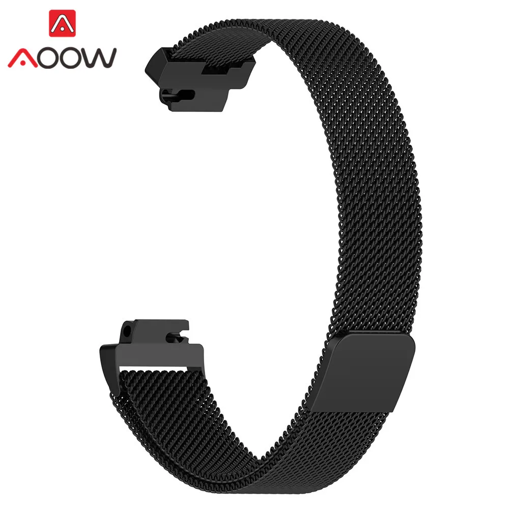 Black Миланская петля магнитный ремешок для Fitbit inspire/inspire HR трекер активности из нержавеющей стали запасной браслет ремешок Розовое золото - Цвет ремешка: Black