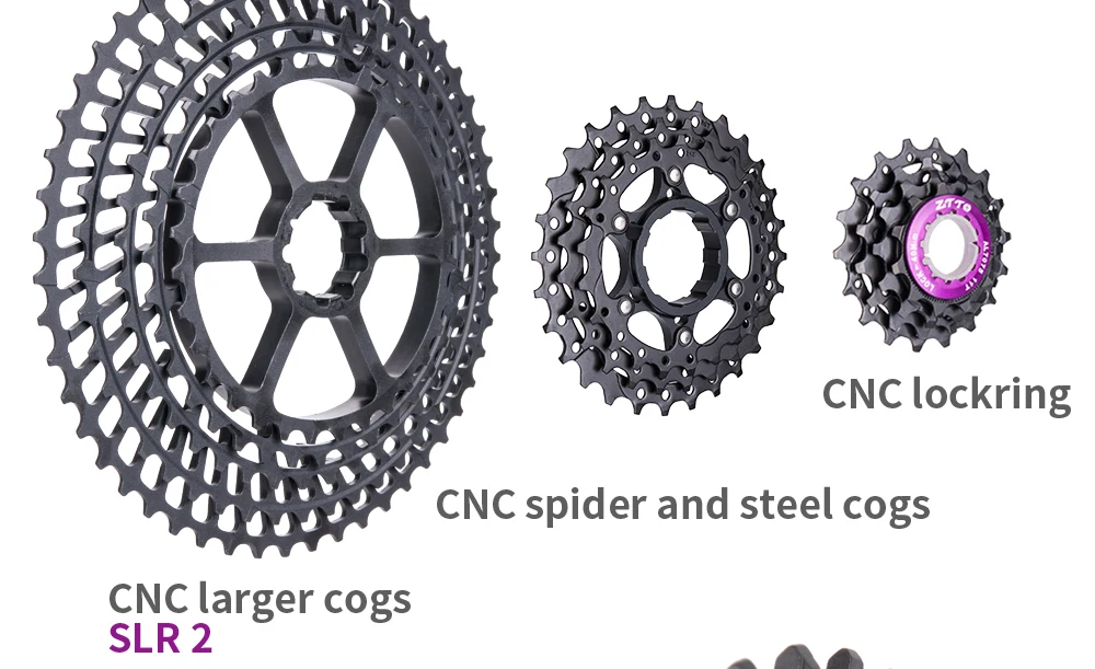 ZTTO 12 скоростная кассета 11-52T SLR 2 12s MTB 12 скоростная Ультралегкая K7 12V 413g CNC Freewheel Запчасти для горного велосипеда для HG Hub