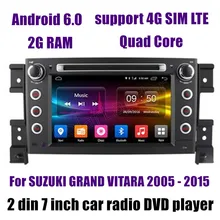 " дюймовый 2 din четырехъядерный Android 6,0, dvd-автомагнитола для SUZUKI GRAND VITARA 2005- Wifi RDS экран зеркального отображения