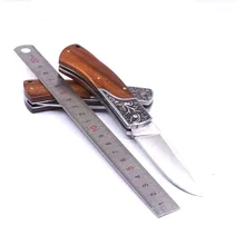Складной нож Карманный для выживания кемпинга Тактические Ножи EDC Деревянная Ручка 56HRC БОЕВОЙ ОХОТНИЧИЙ НОЖ многофункциональные инструменты