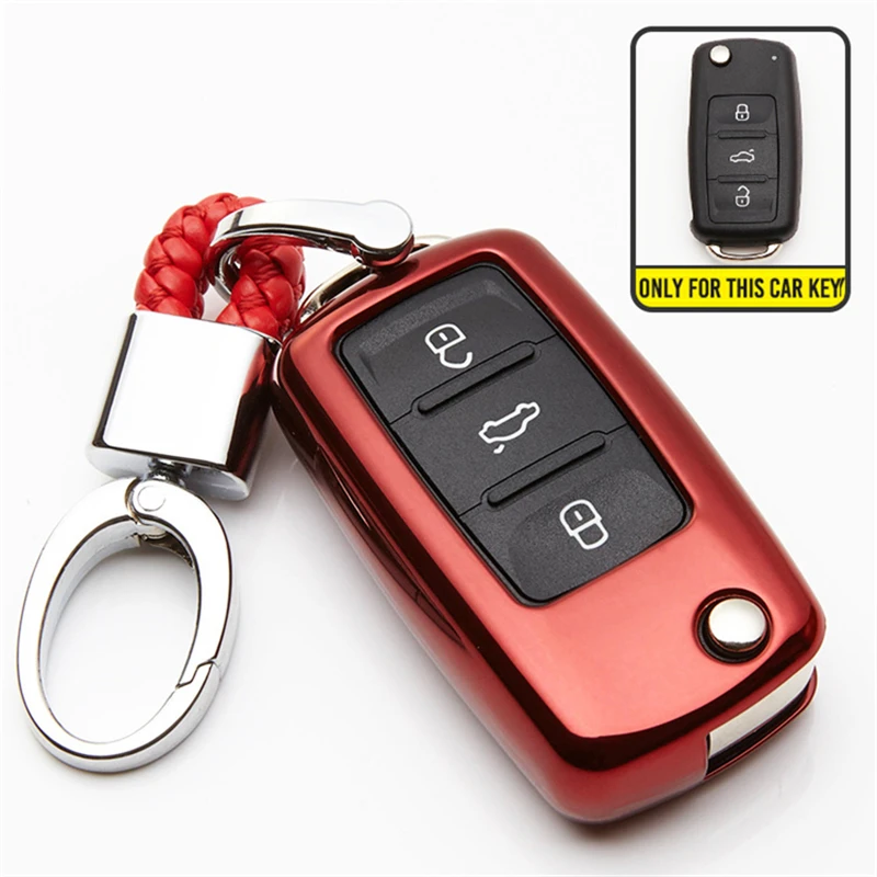 KUKAKEY ТПУ чехол для автомобильного ключа Volkswagen VW Passat CC POLO Golf jetta tiguan Gol Cross Fox Plus Eos