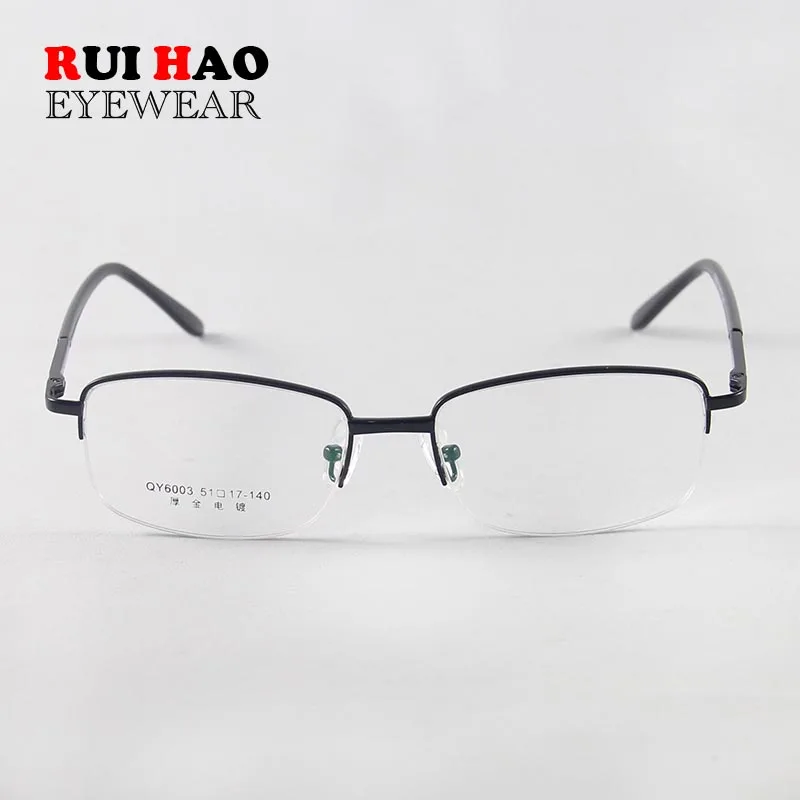 Rui Hao, очки, фирменная оправа для очков, мужские весенние дужки, прямоугольные оптические очки, оправа, очки по рецепту - Цвет оправы: Black