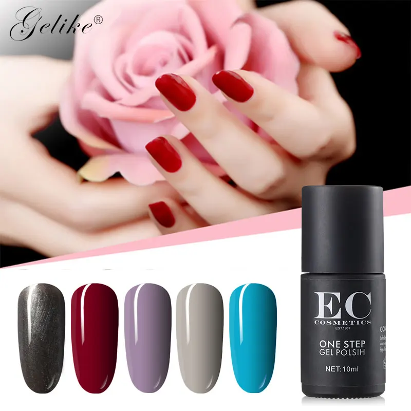 

Gelike UV Gel Soak Off UV/LED 10ml One Step Gel Polish No Need Top Coat and Base Coat Gel Varnish for Nail Art Nail Gel