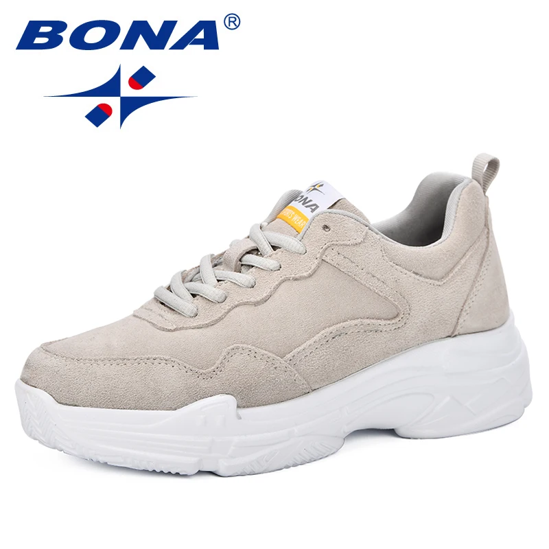 Tanie BONA nowe klasyki stylu 2019 wiosna lato damskie buty wygodne oddychające moda Zapatos Mujer trampki buty wysokie obcasy