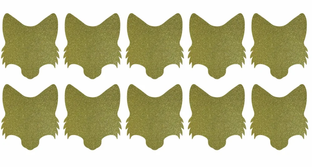 

3.3x3.8cm fox head gold glitter sticker label