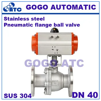

Q641F-16P Pneumatic stainless steel flange ball valve DN 40 mm AT pneumatic Actuator Environmental protection ball valve
