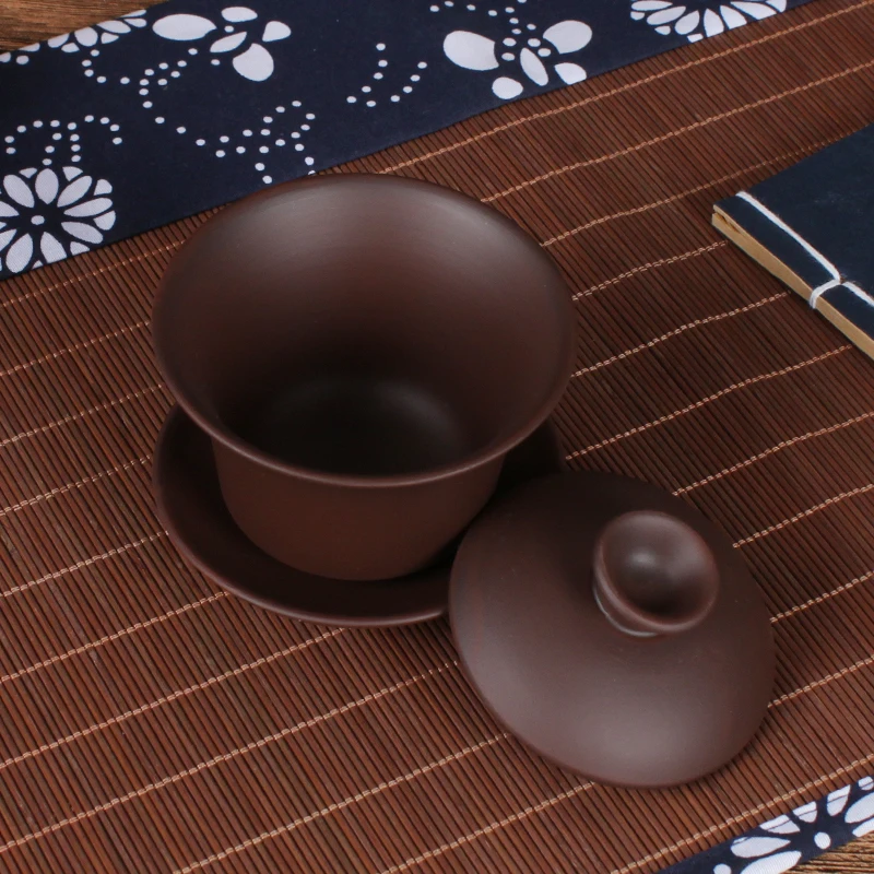 120 мл Исин натуральный фиолетовый глина сырье чай горшок Tieguanyin Улун чай Gaiwan для дома Zisha чайная посуда чайные чаши отправляются друзьям