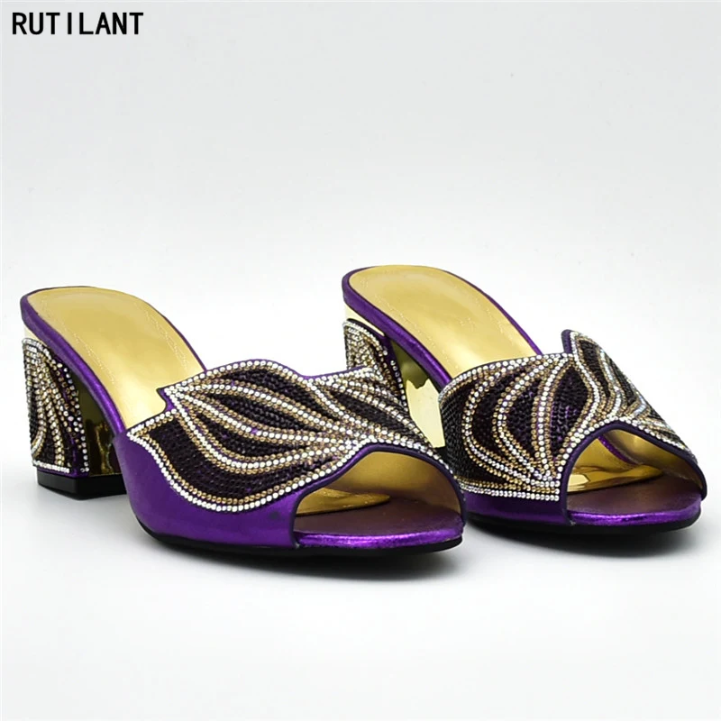 

New Arrival Italian Shoes with Matching Bags Set Decorated with Rhinesetone Shoes and Bag Set African Sets 2018 Party Shoes Bag