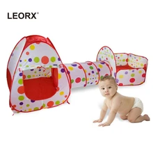 3 шт. детская игровая палатка ползать туннель и мяч яма с Баскетбольным обручем Крытый домик для игр на открытом воздухе для мальчиков девочек малышей(красный