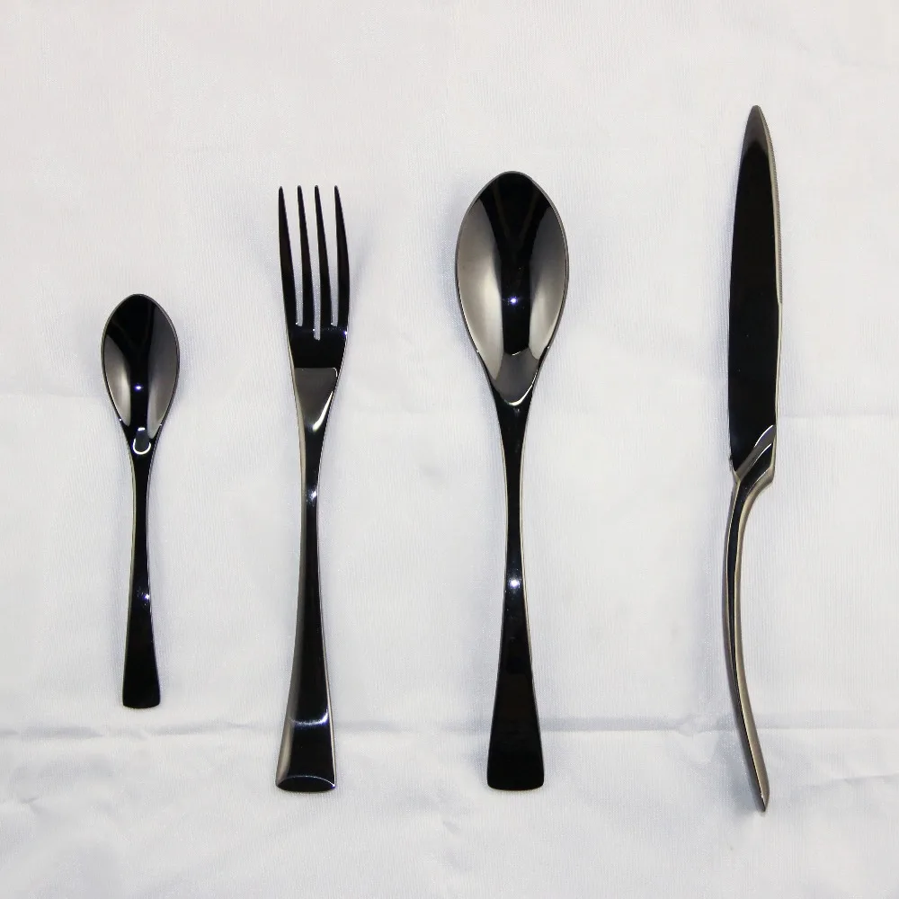 Black Silverware Set For 8 / Set the scene with this funky flatware