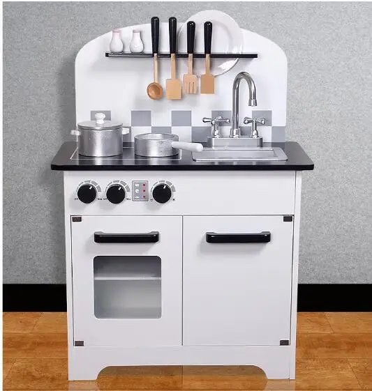 Play House Toys Kitchen Toys Children Play Toys White Wooden Set