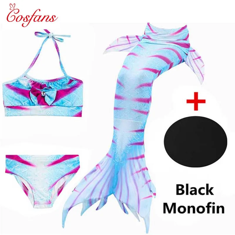 

2018 NEW!Children Mermaid Tail with Black Monofin Kids Girls Costumes Swimming Mermaid Tail Mermaid Swimsuit Flipper for girls
