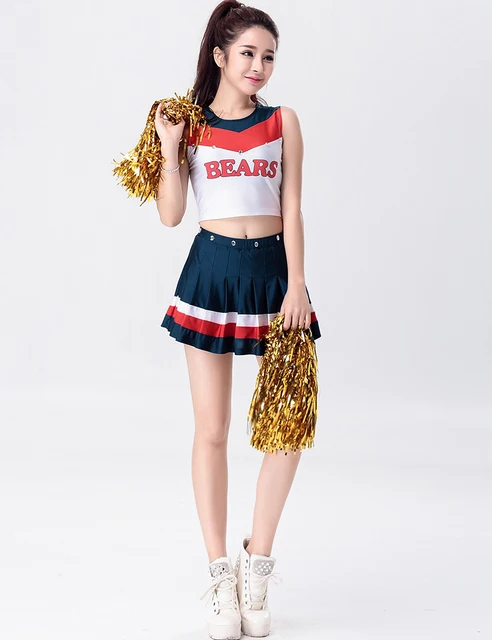 High School Cheerleaders Costume 2018 Hot Sexy Girls Cheering Costume Halloween Party Uniform Top With Skirts High School Cheerleaders Costume 2018 Hot Sexy Girls Cheering Costume Halloween Party Uniform Top With Skirts