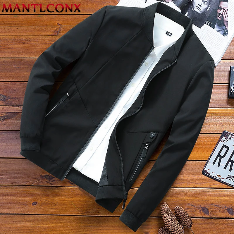 

MANTLCONX Plus Size 6XL 7XL 8XL Spring Jacket Men Casual Thin Jacket 2019 Autumn Loose Casual Jackets Men Big Size Streetwear