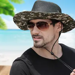 Мужская Уличная Солнцезащитная шляпа с широкими полями, мужская летняя камуфляжная солнцезащитная Кепка, рыбацкая шляпа для путешествия