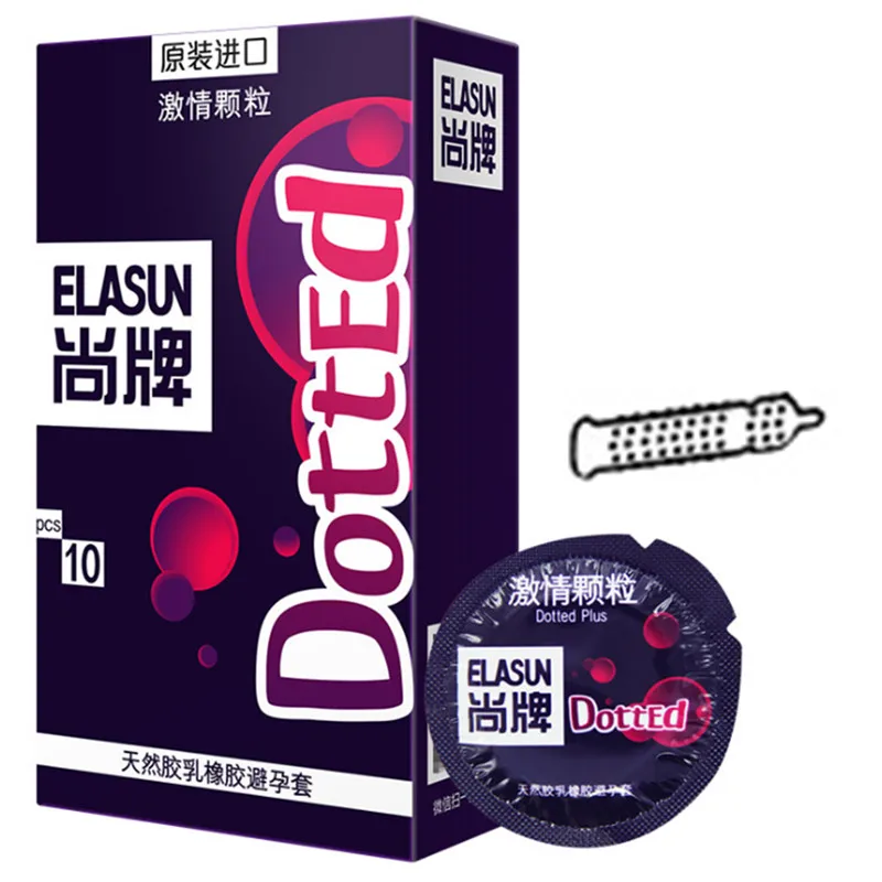 ELASUN 20 PCS Particles Condoms Natural Latex Rubber Condom penis