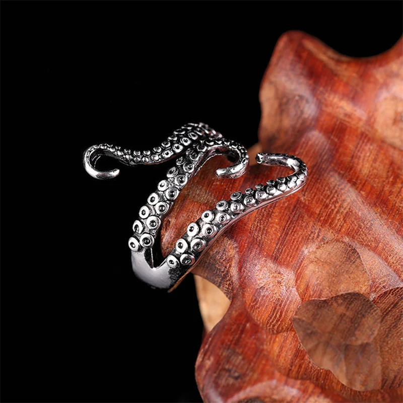 Регулируемый размер Кольцо осьминог унисекс винтажное Черное море Монстр панк стиль кольцо для женщин мужские ювелирные изделия