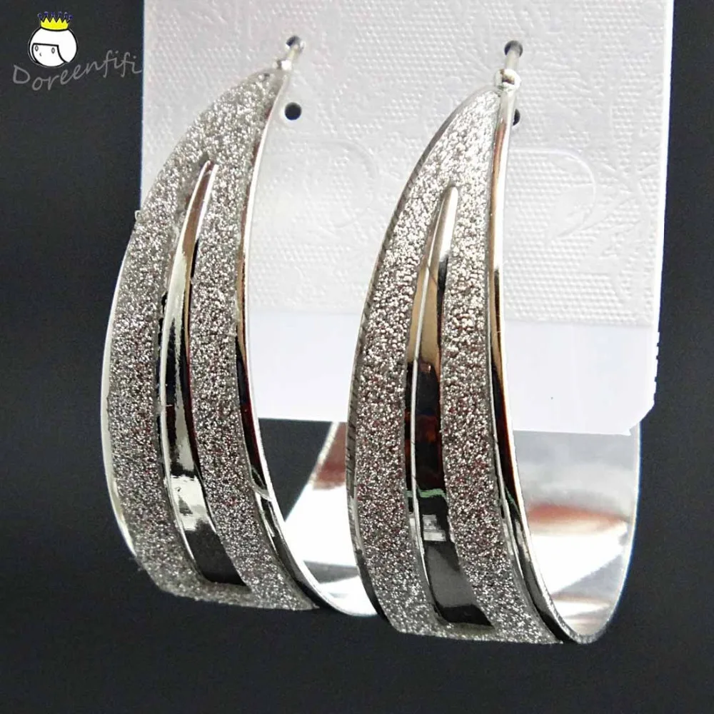 

Big Silver-Color Circle Hoop Earrings for Women Steampunk Ear Clip Party Jewelry Accessories Gift Brincos Oorbellen Pendientes