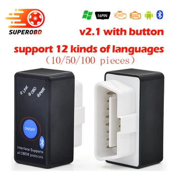

2018 ELM327 V2.1 obd2 diagnostic tool obd 2 bluetooth code reader for wholesale 10/50/100 pieces