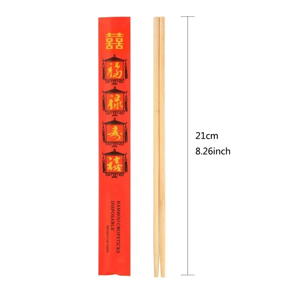 Бамбуковые палочки для еды, 100 шт./пакет китайские палочки для еды набор японский палками деревянный фу символ экологически чистые палочки для еды