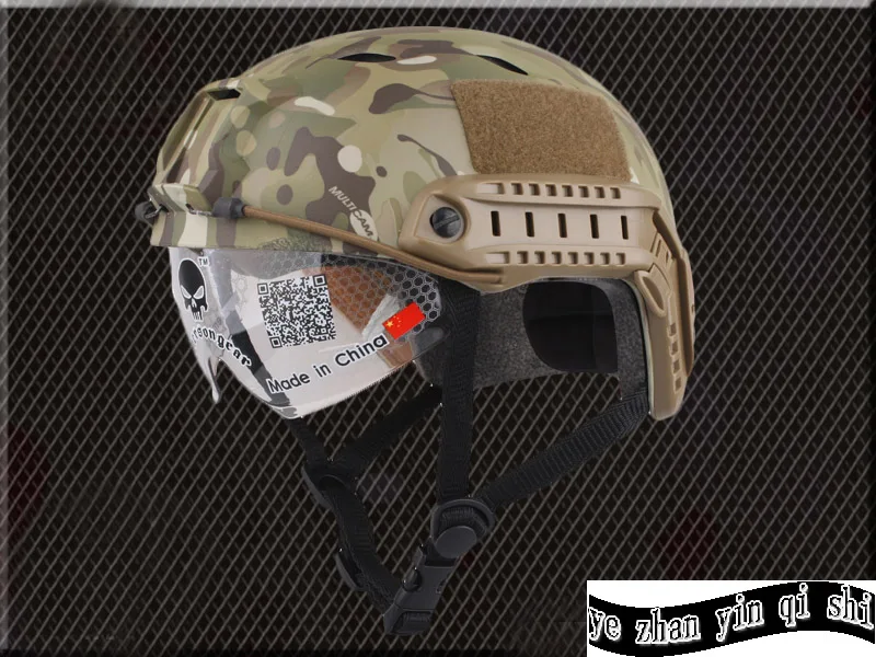 Emerson Быстрый Шлем с защитными очками BJ ТИП шлем военный страйкбол шлем тактический армейский шлем - Цвет: MC