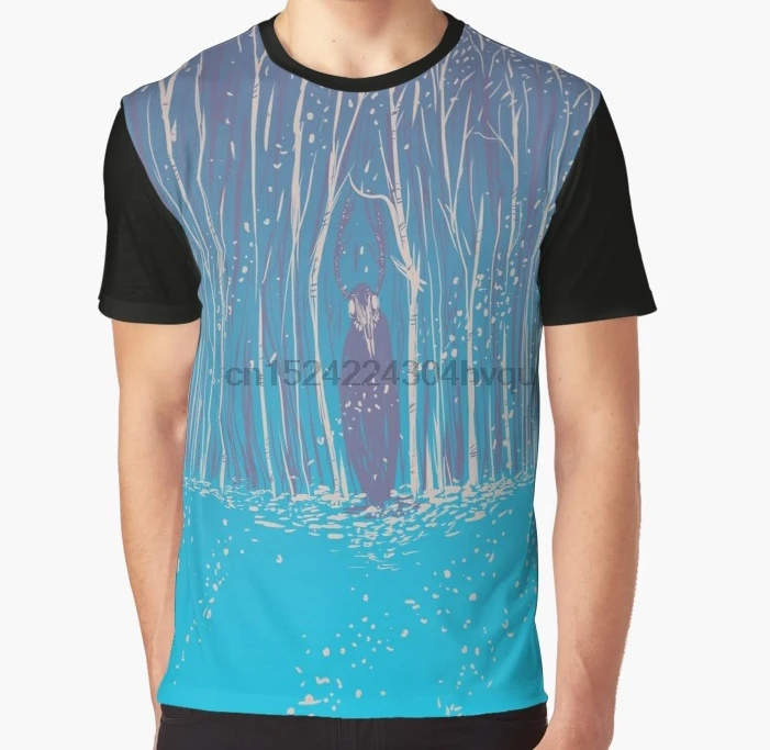 

All Over Print 3D Women T Shirt Men Funny tshirt wendigo in the wood Graphic T-Shirt