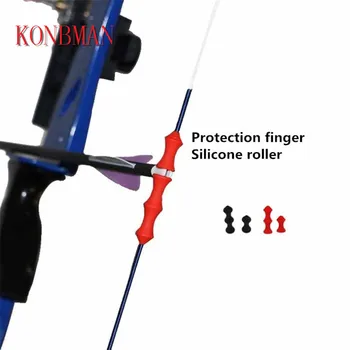 

KONBMAN 1pc Archery Finger Guard Bowstring Finger Saver Tab Silicon Bow Release Recurve Bow Protector Gear Accessory