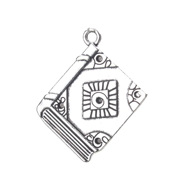 

10pc/lot 32*28mm Silver Alloy Book Charms Keychain Bracelet Necklace Pendant Fit Diy Men Women Jewelry Making Accessories
