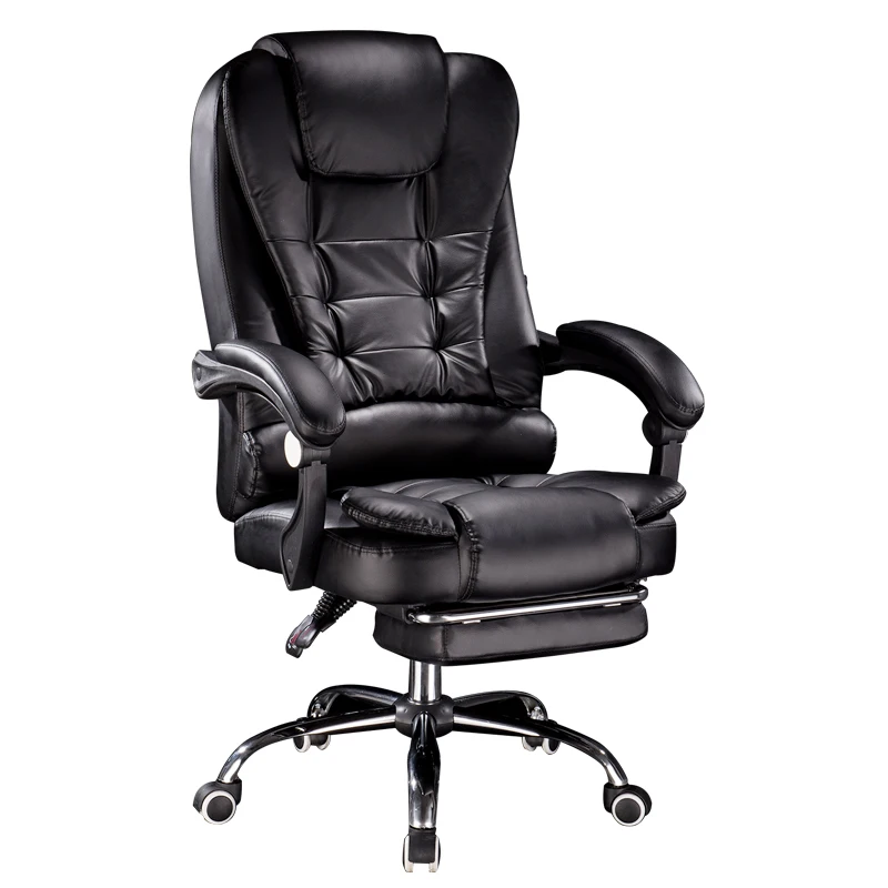  Genuine Leather Office Chair Household PU Massage Computer Chair Swivel Lift Gaming Chair Reclining