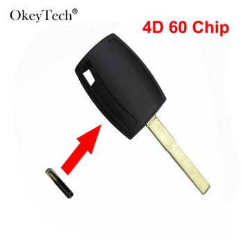 

OkeyTech Replacement Car Key Shell For Ford Foucs 2 3 Ecosport Mendeo MK4 Transponder HU101 FOB Key Case with 4D Glass Chip
