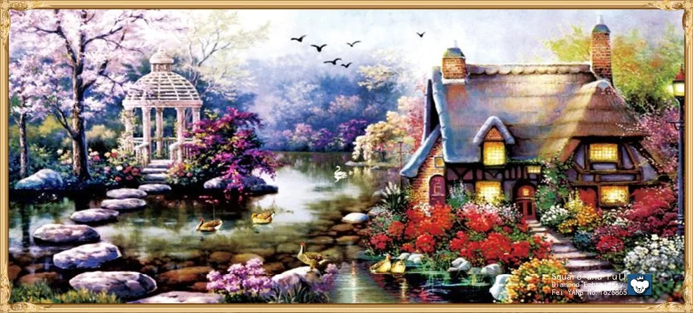

DIY 5D Diamond Mosaic Landscapes Garden lodge Full Diamond Painting Cross Stitch Kits Diamonds Embroidery Home Decoration gift