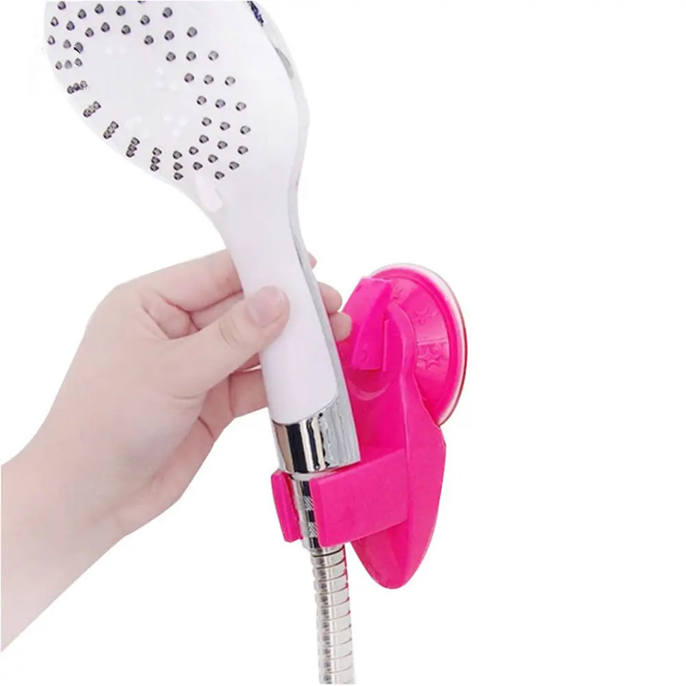 

OnnPnnQ Candy Color Suction Cup Bracket Shower Head Holder Wall Mount Plastic Bathroom